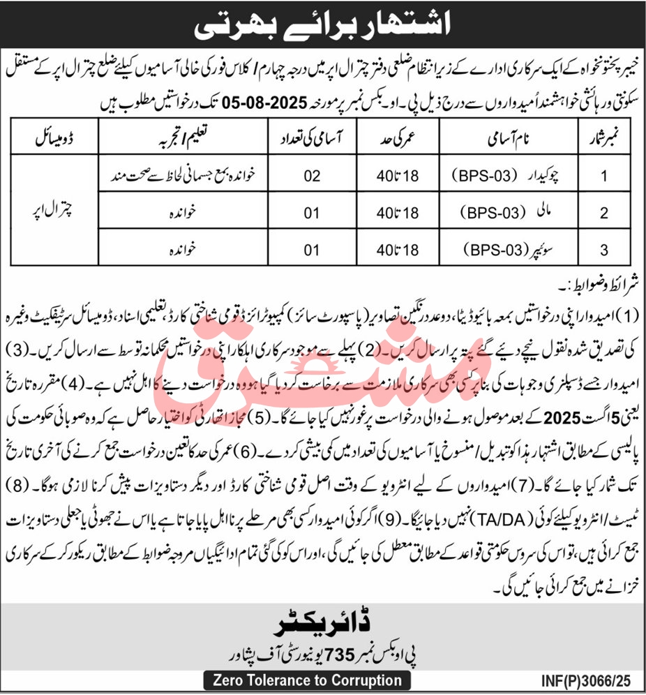 Jobs in University of Peshawar
